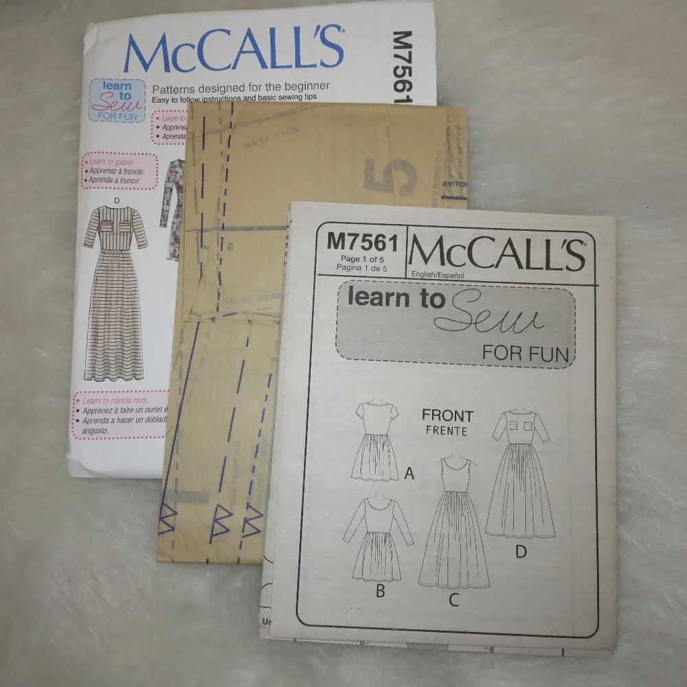MCCALL'S M7561 Sz XS-S-M Misses  Close Fitting Pullover Dress, Learn to …